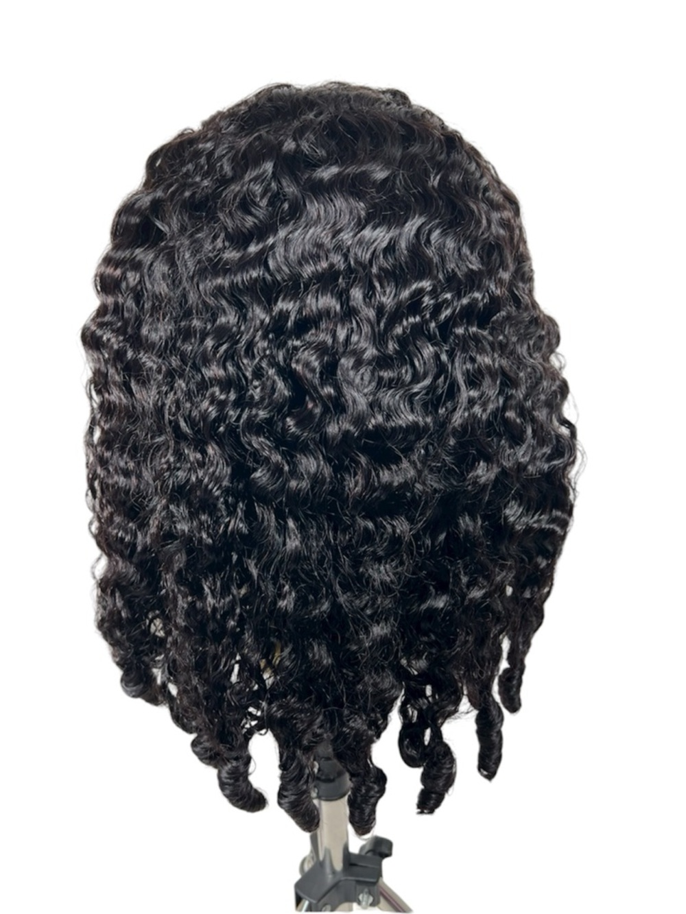 Natural Black Burmese Curly Human Hair 20 Inch Half Wig